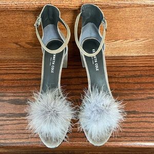 Grey Pom Pom Heels